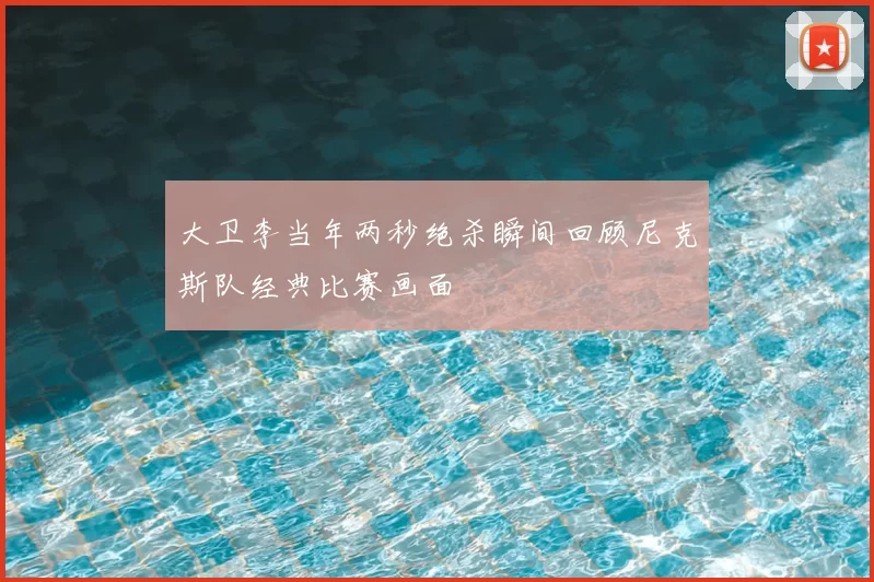 大卫李当年两秒绝杀瞬间回顾尼克斯队经典比赛画面