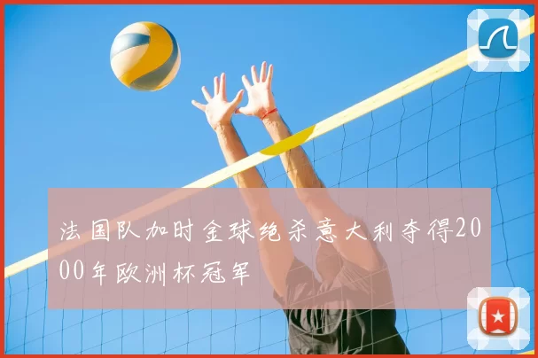 法国队加时金球绝杀意大利夺得2000年欧洲杯冠军